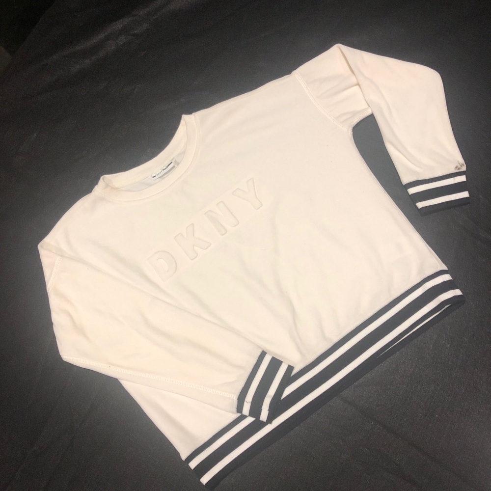 DKNY White Velvet Sweater